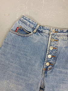 90s High Waisted Bongo Frayed Denim Shorts - 26in