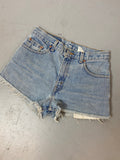 90s High Waisted Levi’s Frayed Denim Shorts - 30in