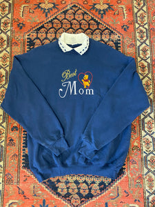 Vintage Embroidered Best Mom Pooh Crewneck - L