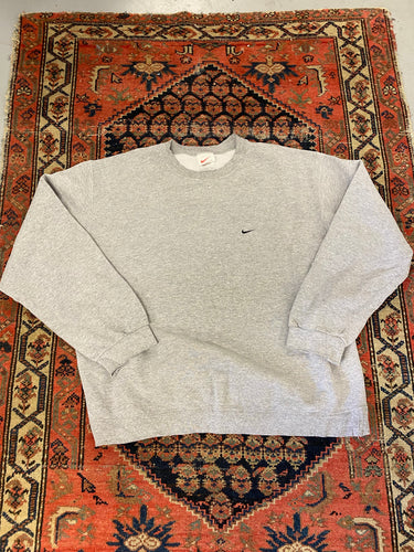 90s Grey Nike Check Crewneck - L/XL