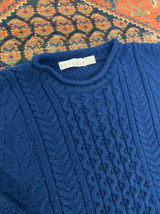 Vintage Navy Cable Knit - S