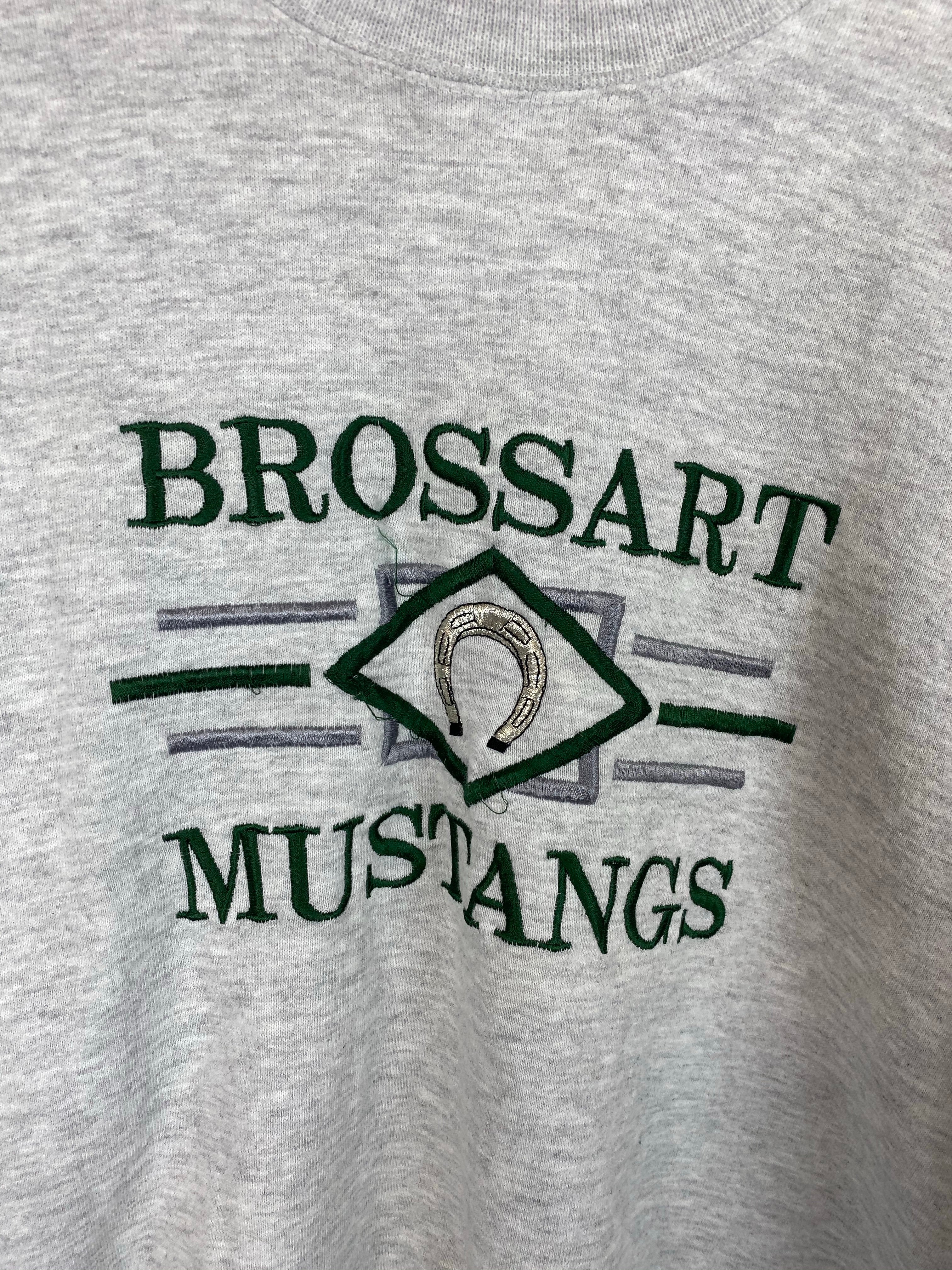 Embroidered Brossart Mustangs crewneck