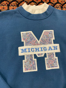 Vintage Michigan Mock-neck Crewneck - L