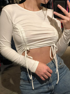 Cute White Scrunched Top