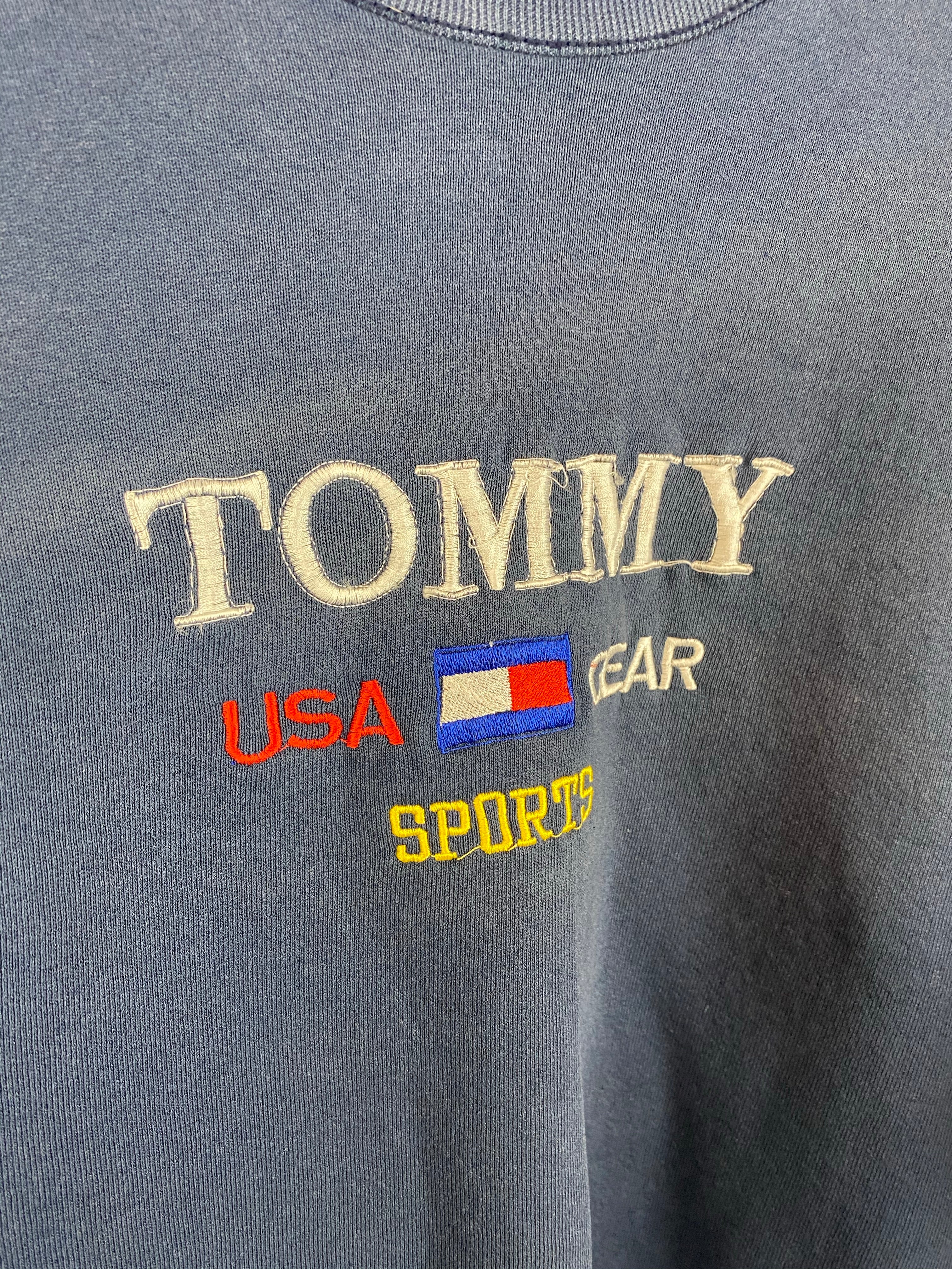 Vintage bootleg embroidered Tommy crewneck - M