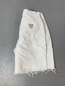 90s Palmettos High Waisted Frayed Denim Shorts - 28in