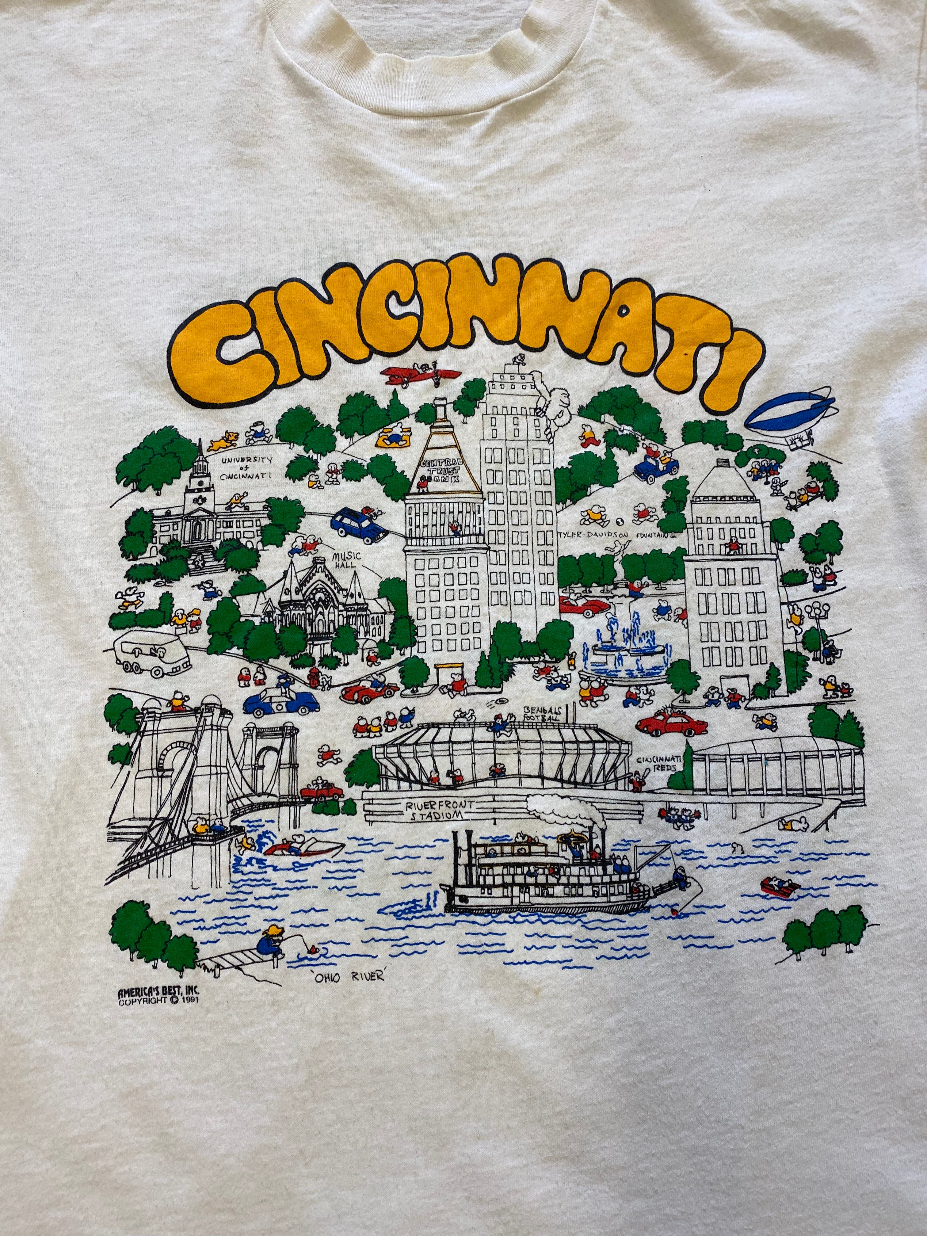 1991 front and back Cincinnati t shirt - S/M