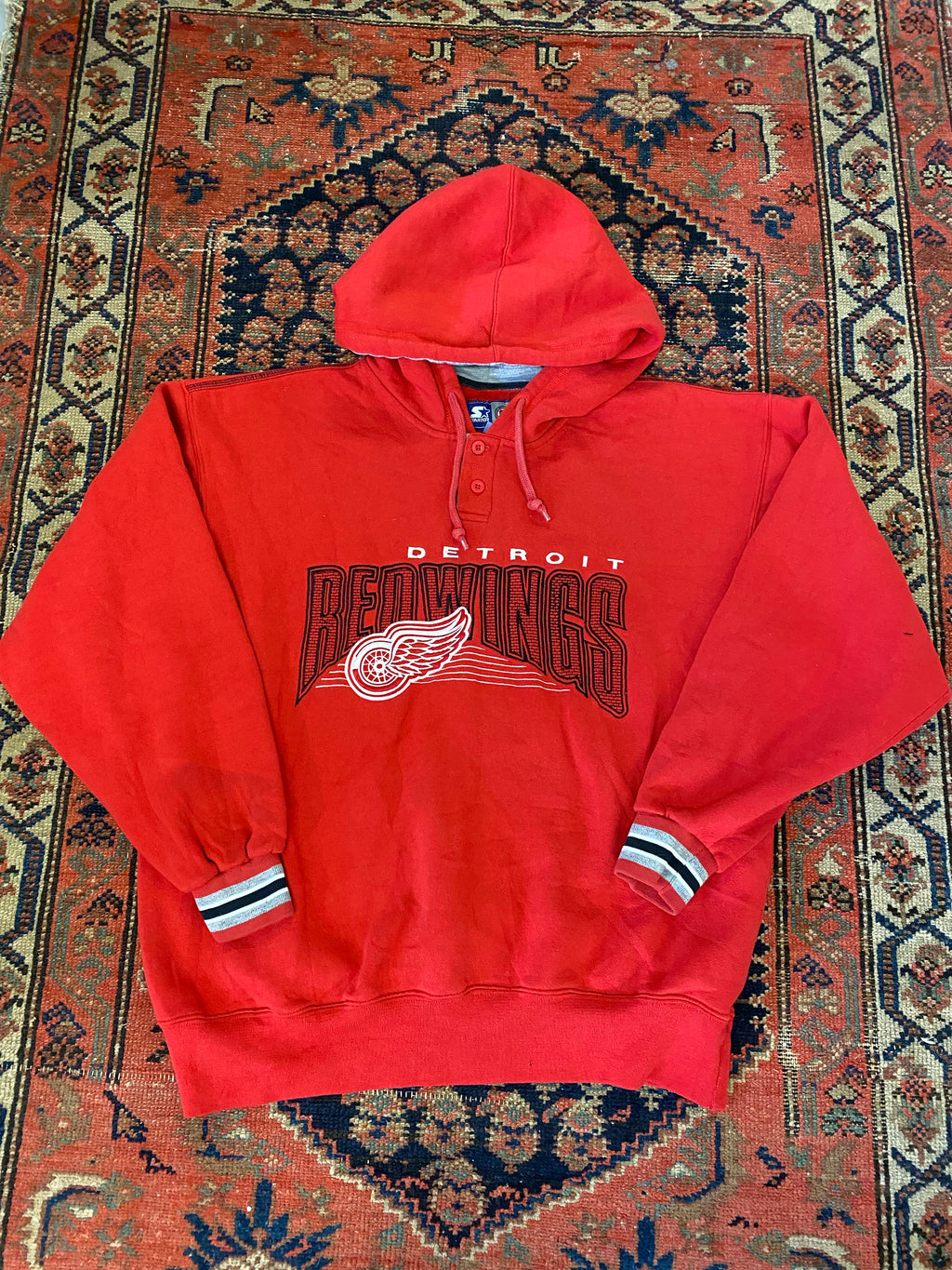 90s Detroit Red Wings Starter Hockey Hoodie - M