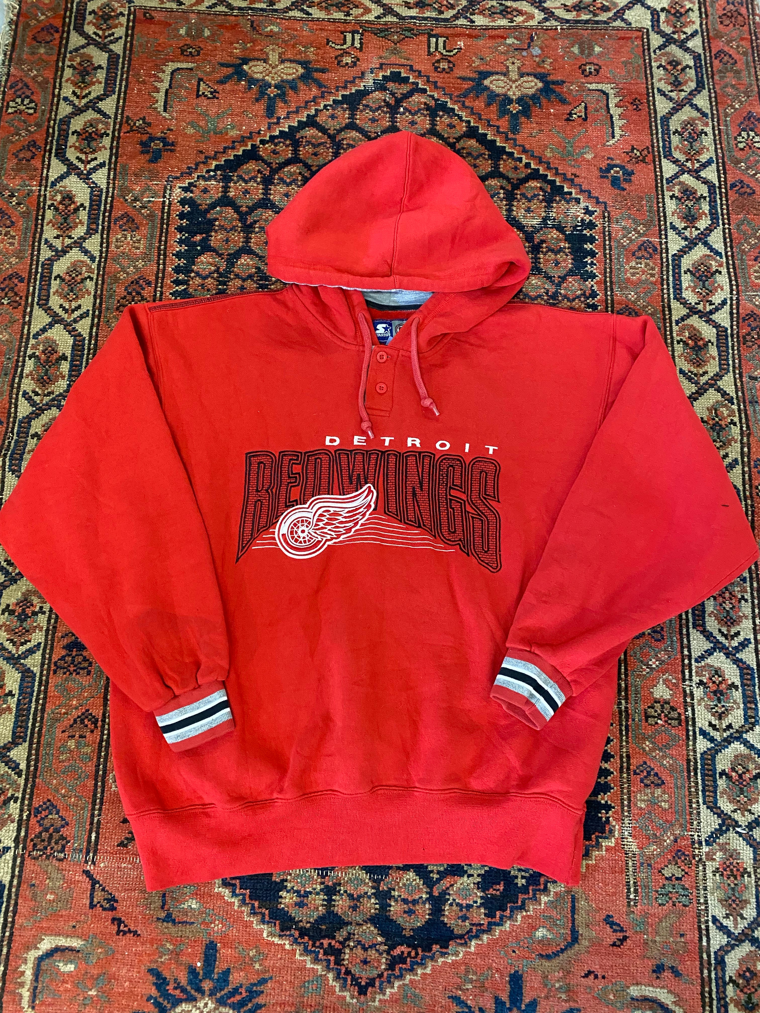 90s Detroit Red Wings Starter Hockey Hoodie - M