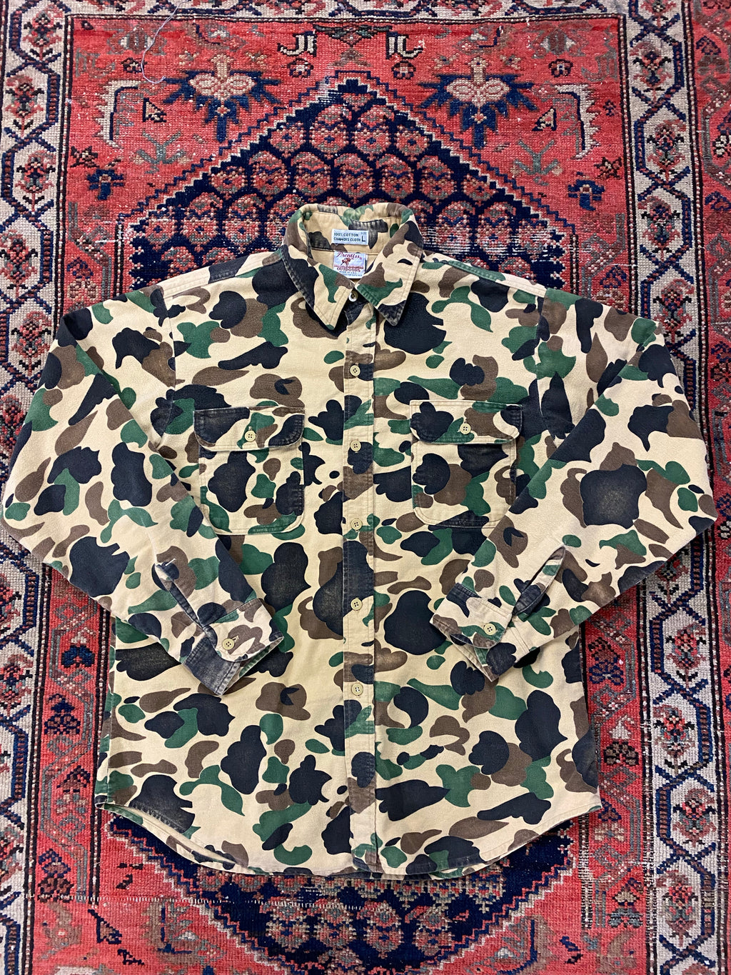 Vintage Camo Button Up Shirt - L