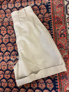 Vintage High Waisted Cuffed Khaki Shorts - 26in