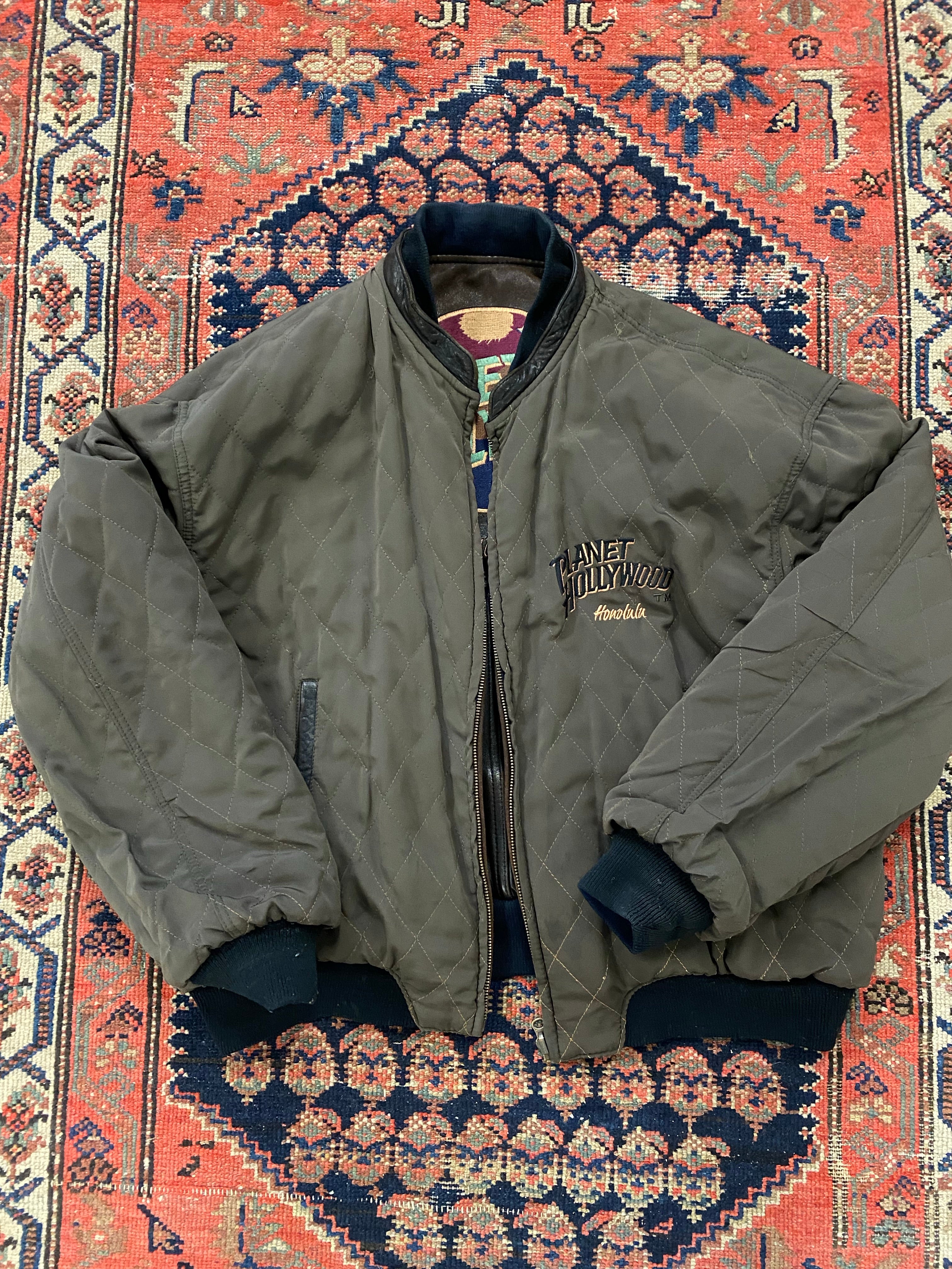 90s Reversible Planet Hollywood Leather Jacket - M