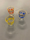 Set of three vintage shot glasses