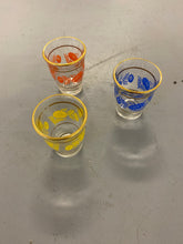 Load image into Gallery viewer, Set of three vintage shot glasses