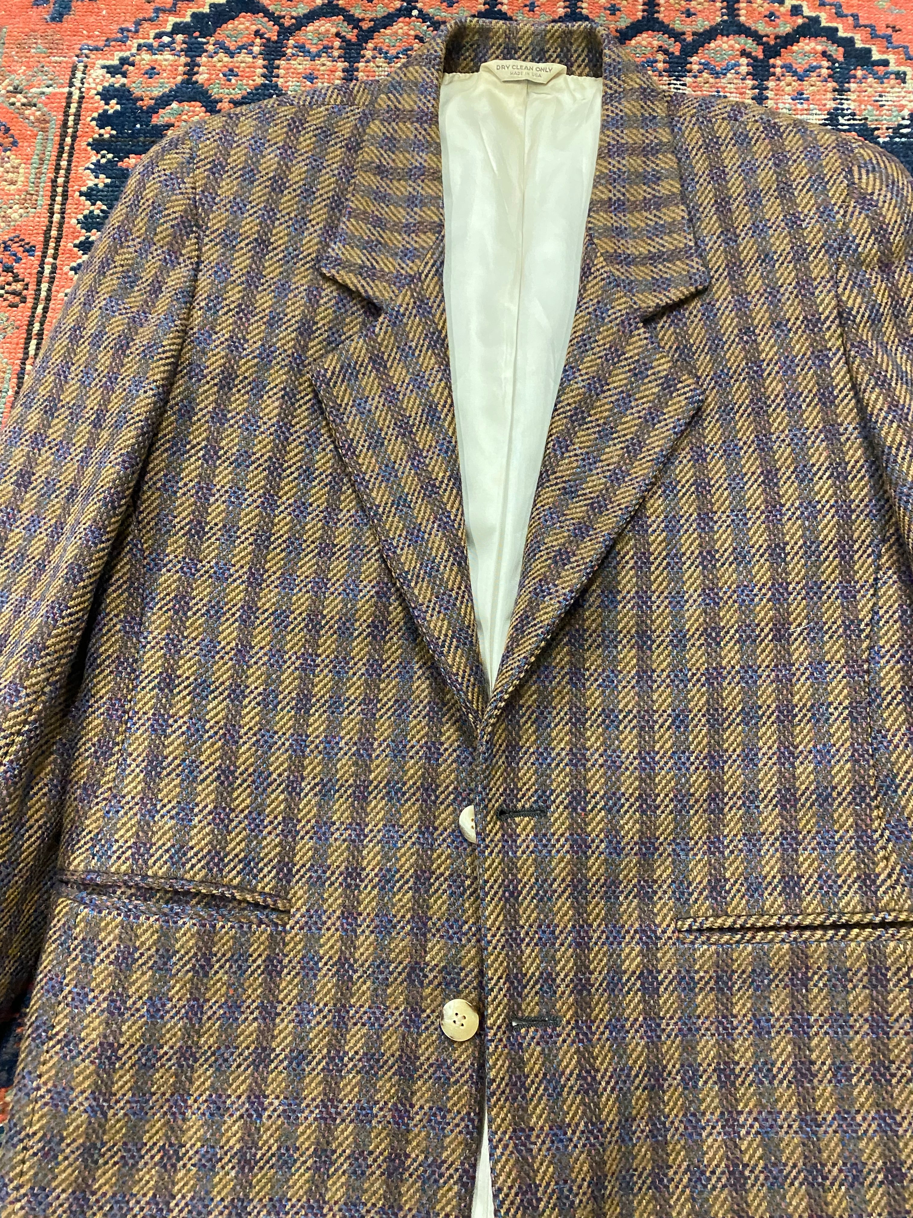 Vintage Plaid Blazer - M