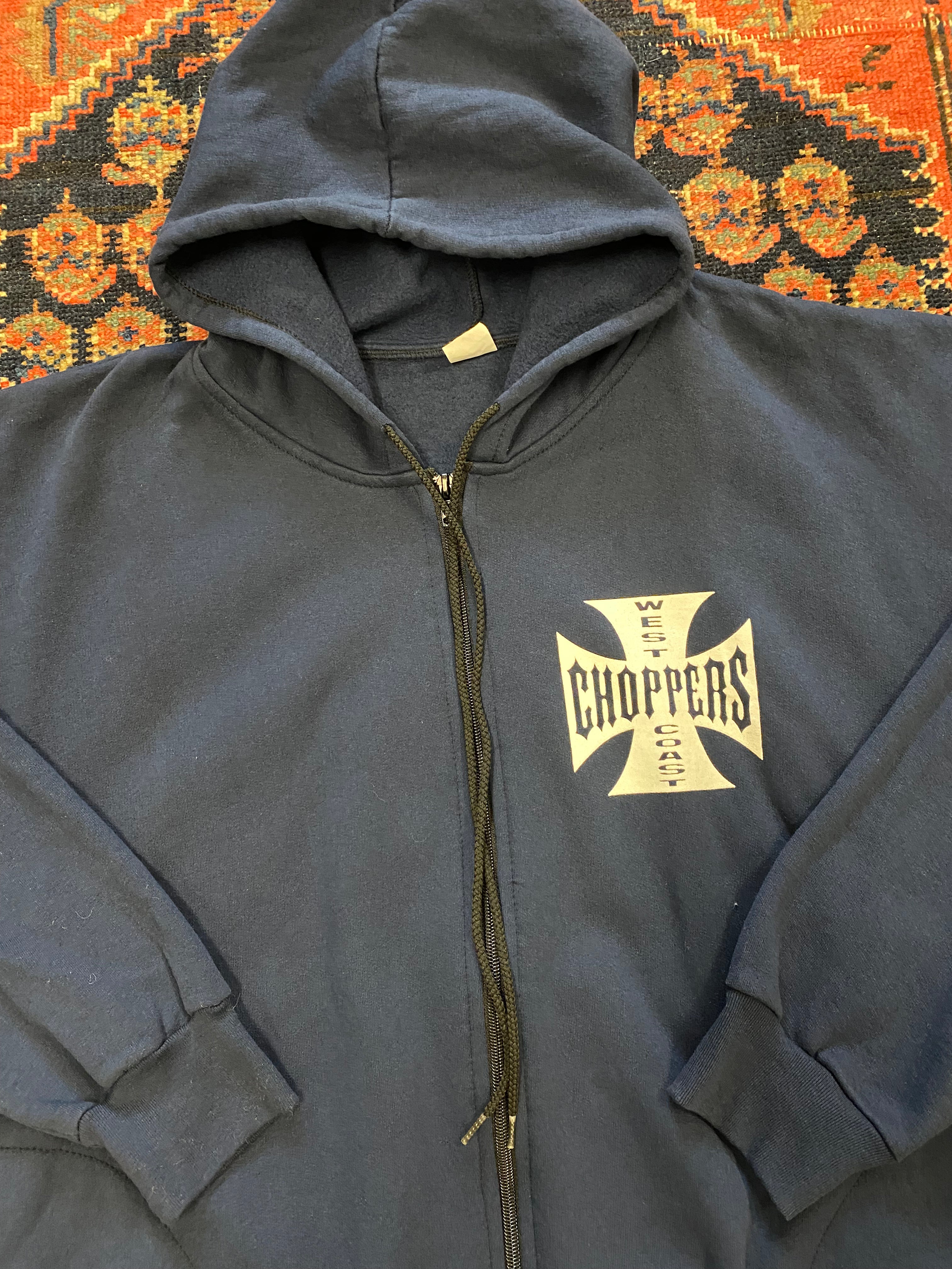 Vintage front and back west coast choppers zip hoodie - L