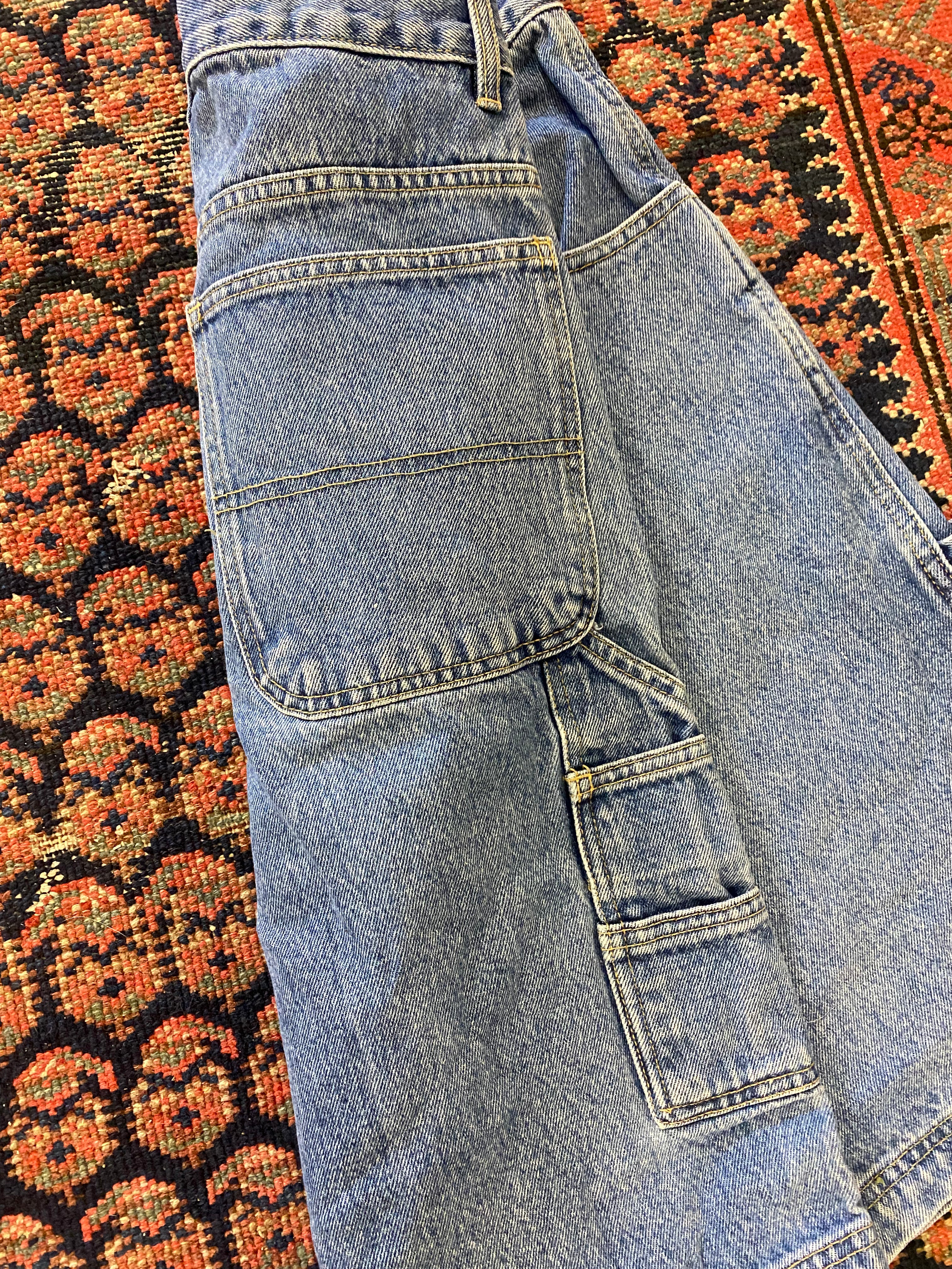 90s High Waisted Cargo Denim Shorts - 28IN/W