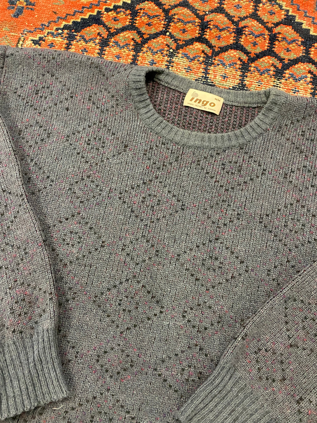 90s Patterned Knit Sweater - L