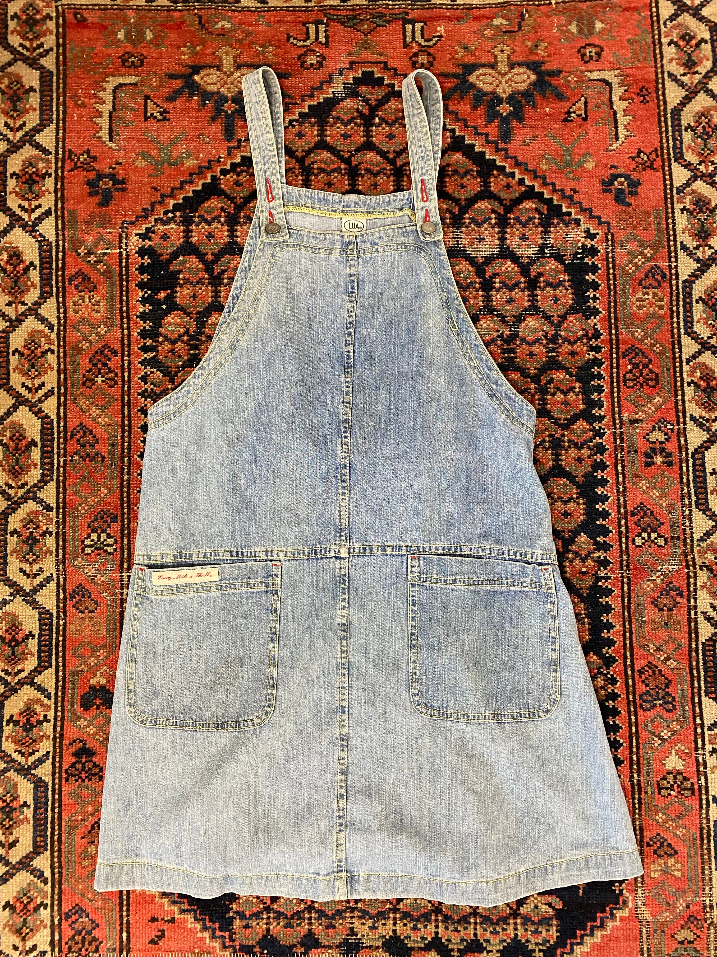 90s Denim Dress With Back Tie - S