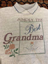 Load image into Gallery viewer, Vintage Simply The Best Grandma Collared Crewneck - L