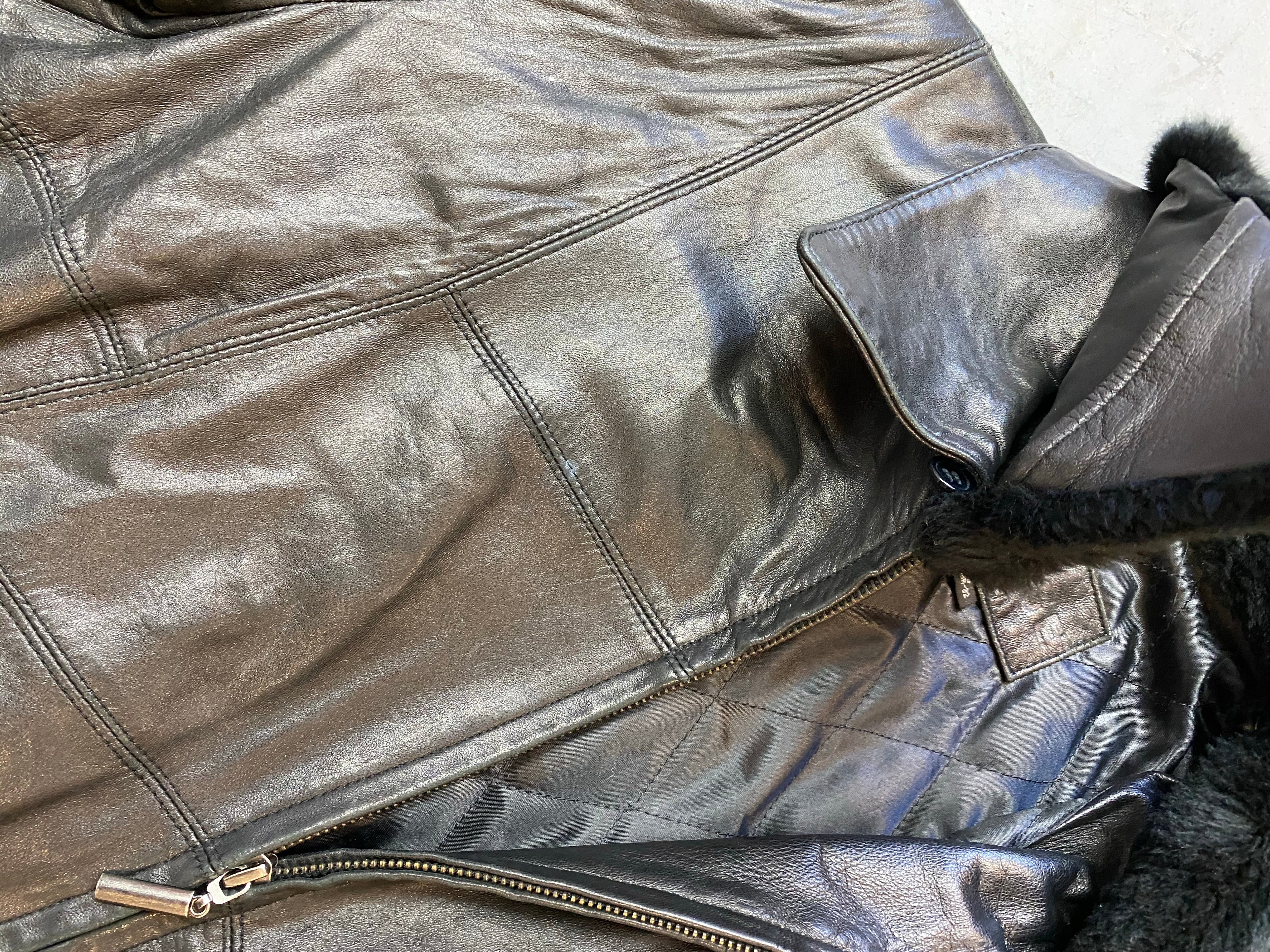 Black leather jacket