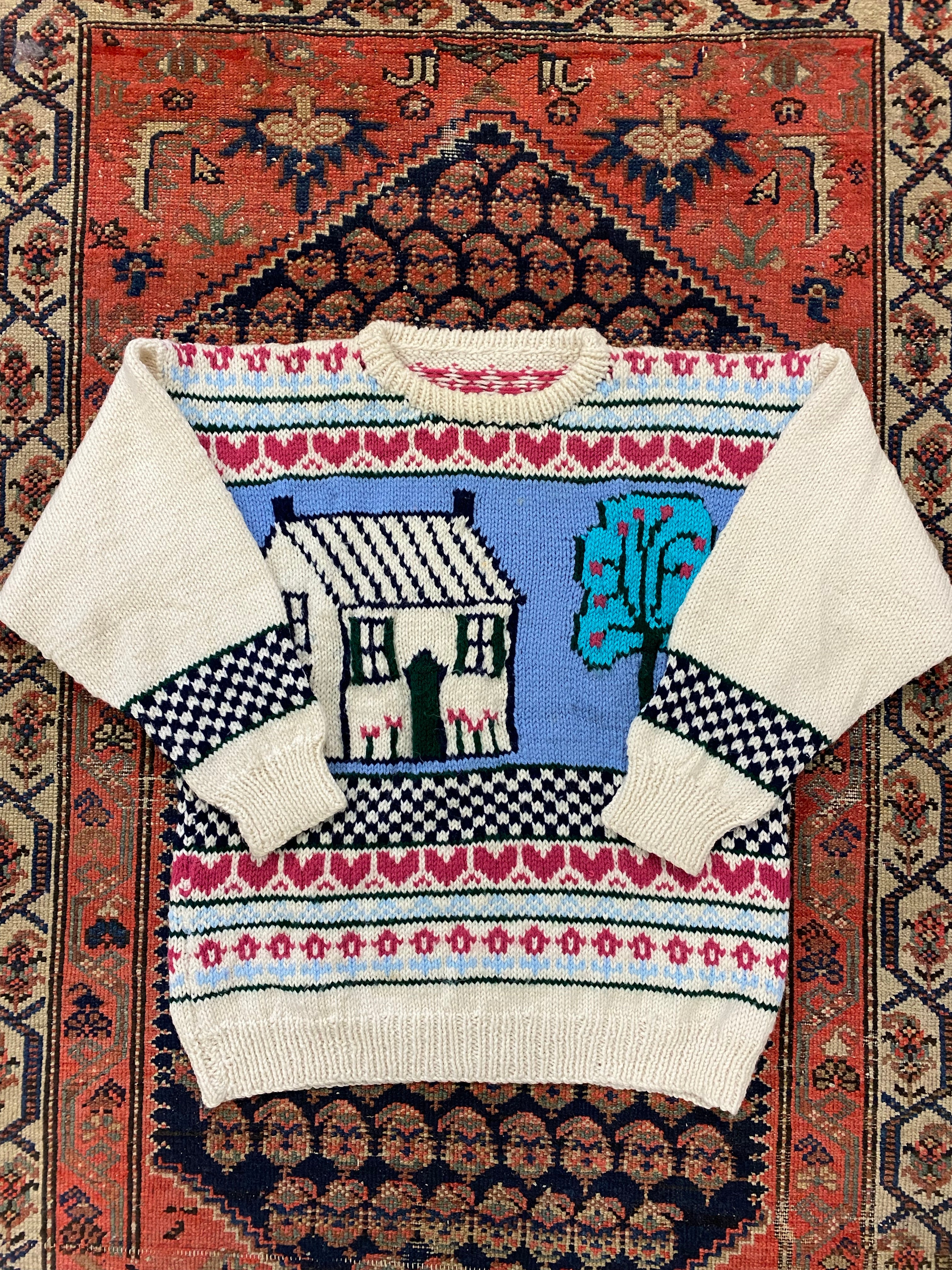 90s Front & Back Knit Sweater - M