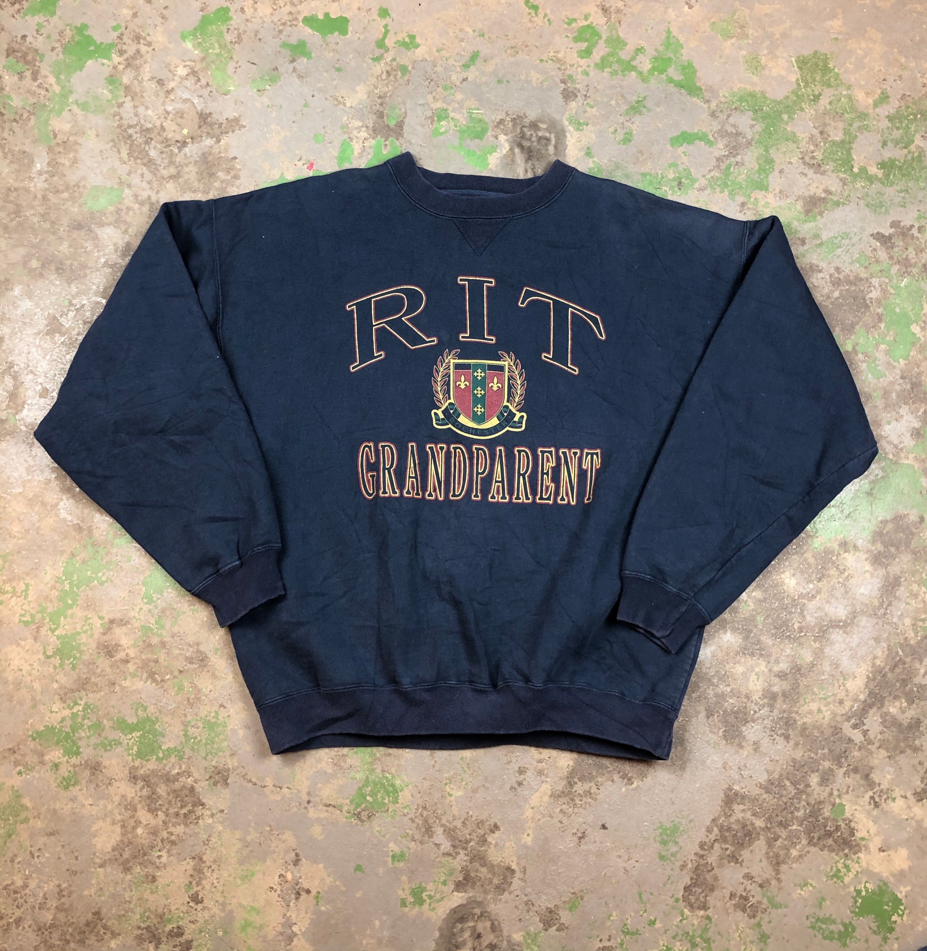 Vintage Heavyweight RIT Grandparent varsity Crewneck