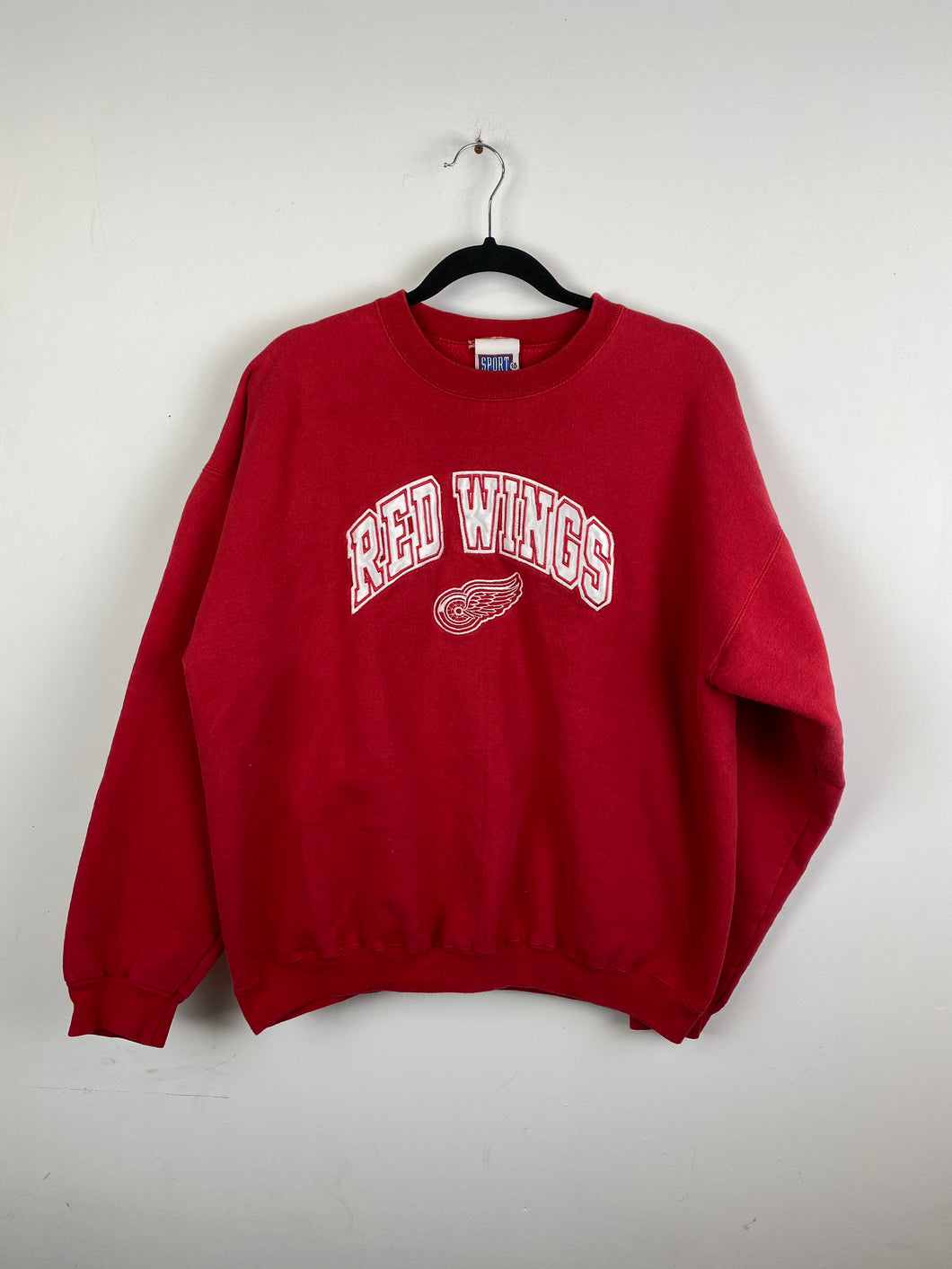 Heavy weight embroidered Red Wings crewneck