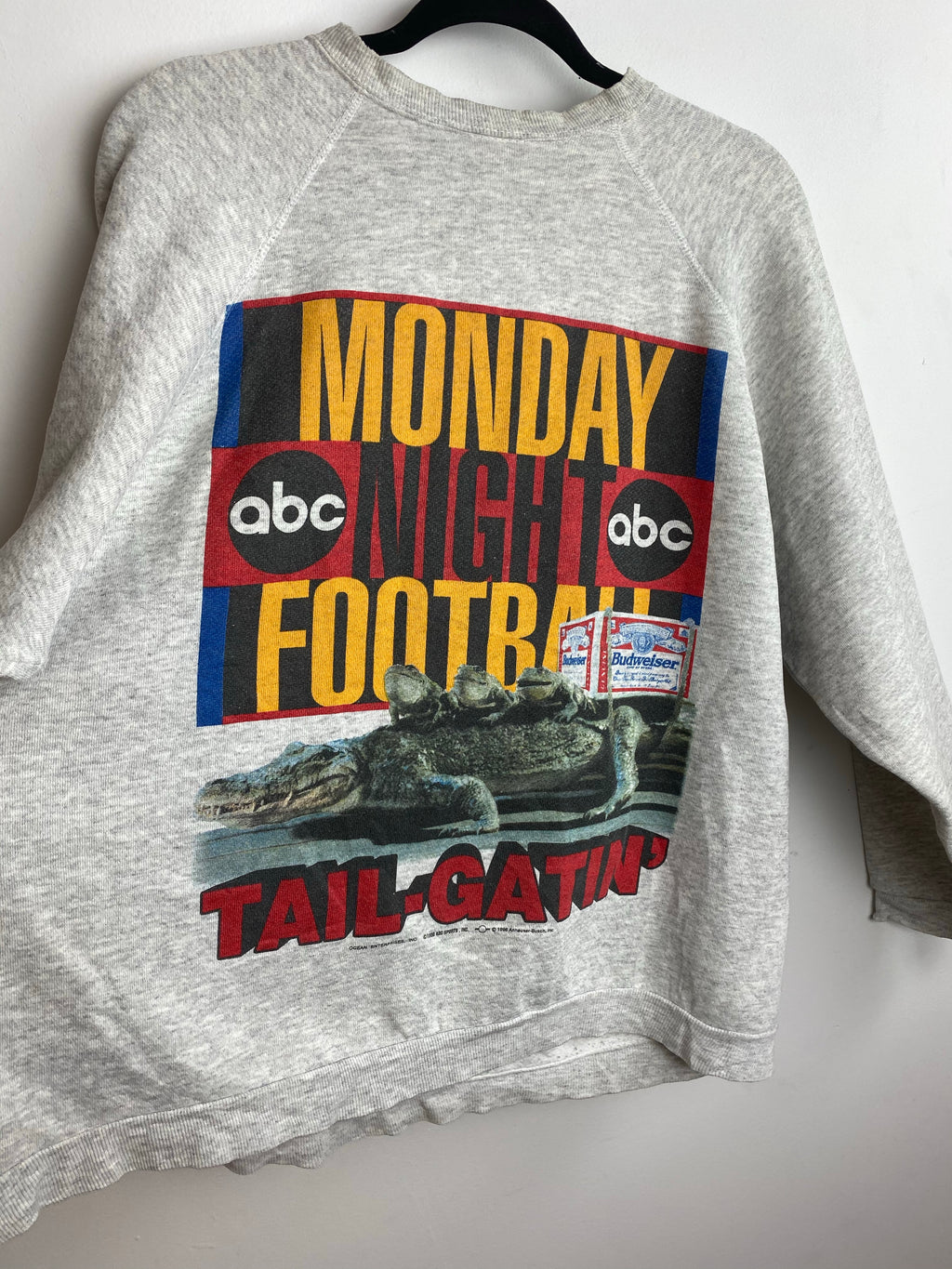 90s front and back football crewneck