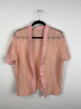 Load image into Gallery viewer, Vintage Pink front button knitted top - L