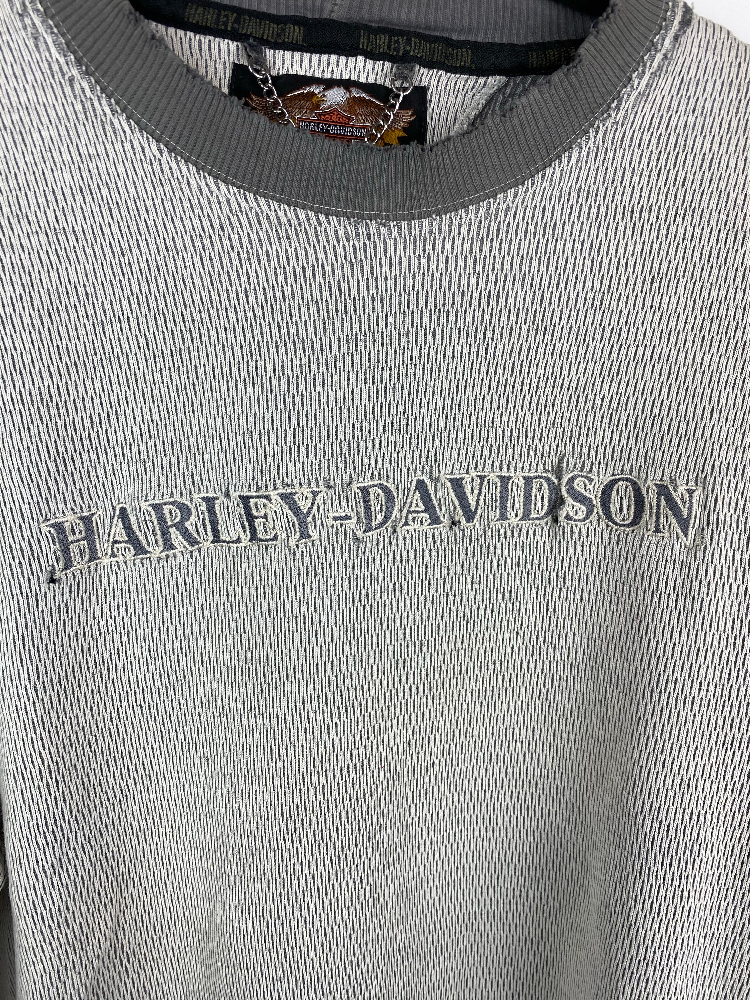 Thrashed Embroidered Harley Davidson crewneck