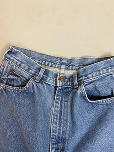 90s Frayed Chic High Waisted Denim Shorts - 28in