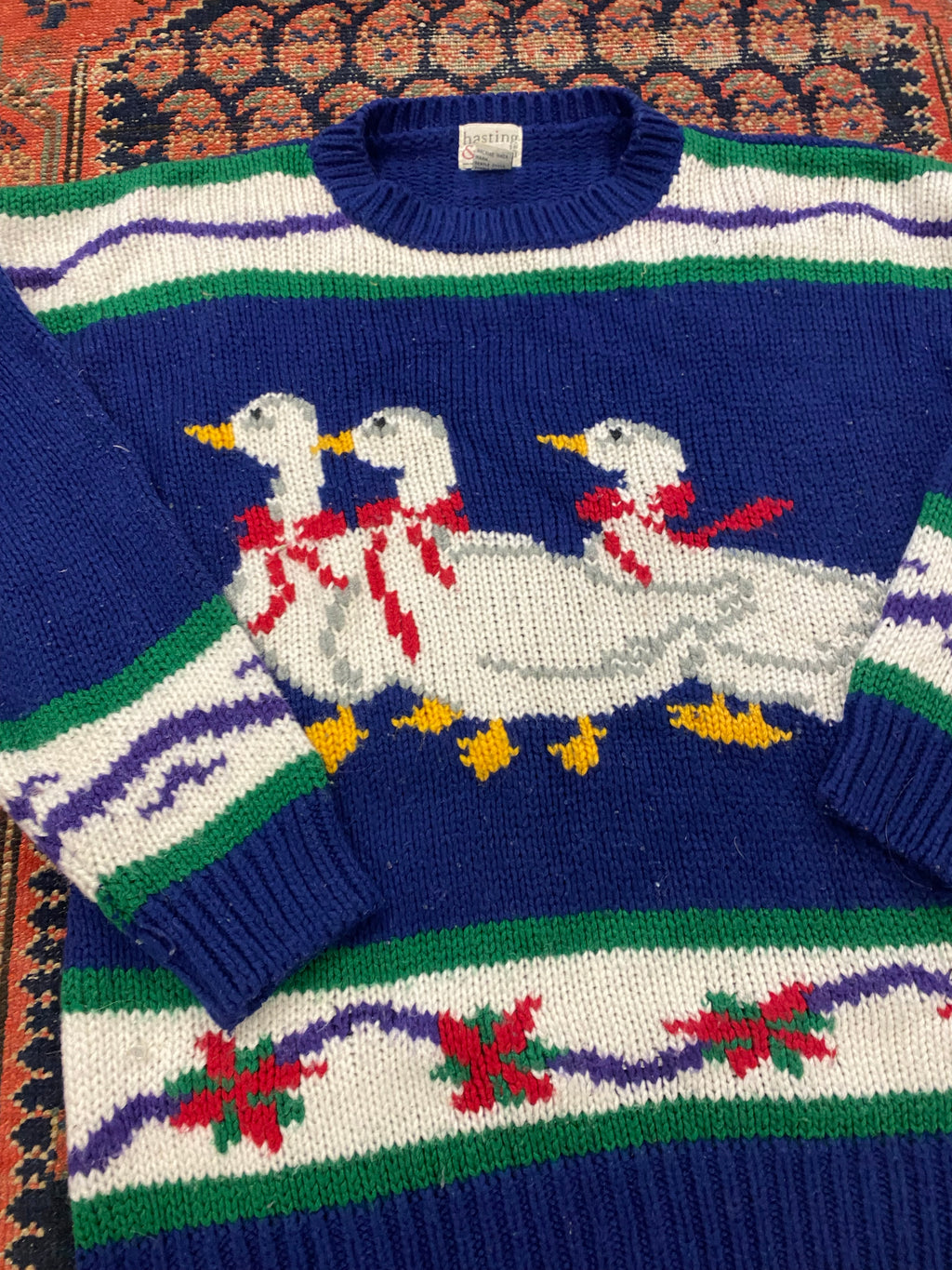 Vintage Knit Duck Sweater - S