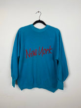 Load image into Gallery viewer, 80s light blue New York crewneck