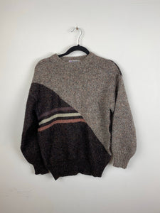 Vintage 100% wool colour blocked sweater