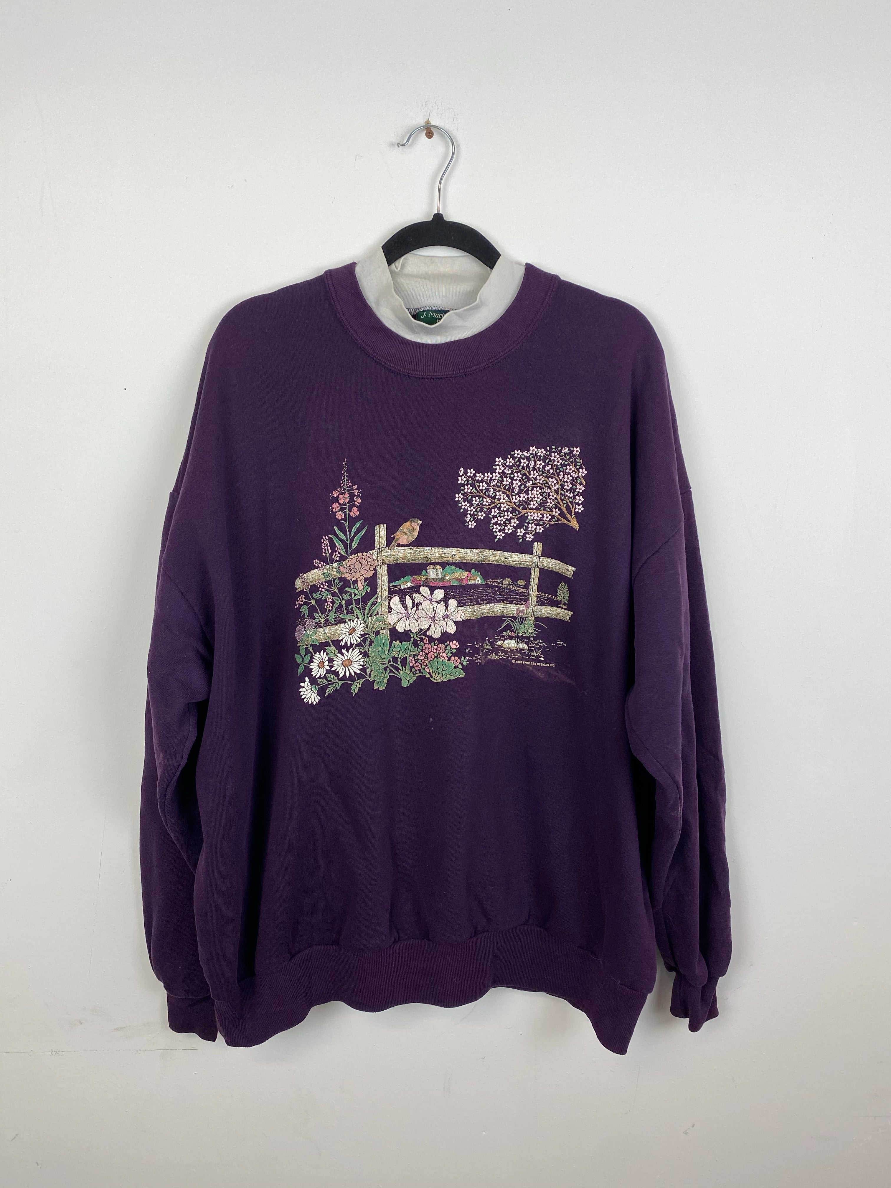 90s scenic Mockneck crewneck