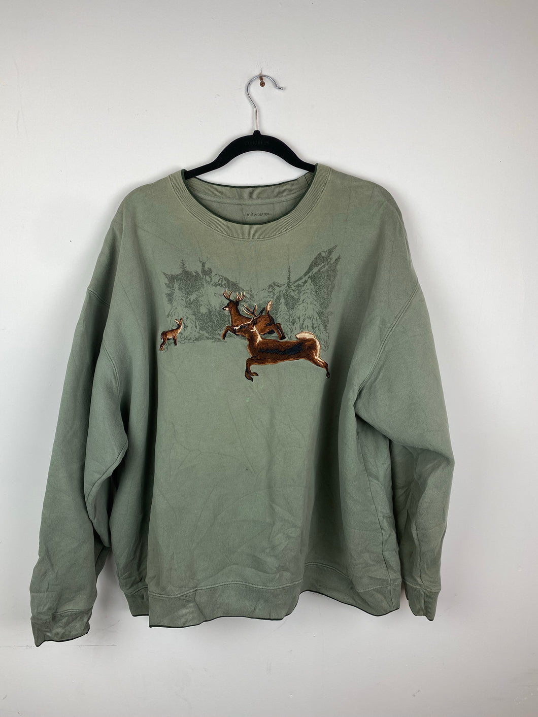 Vintage embroidered deer crewneck