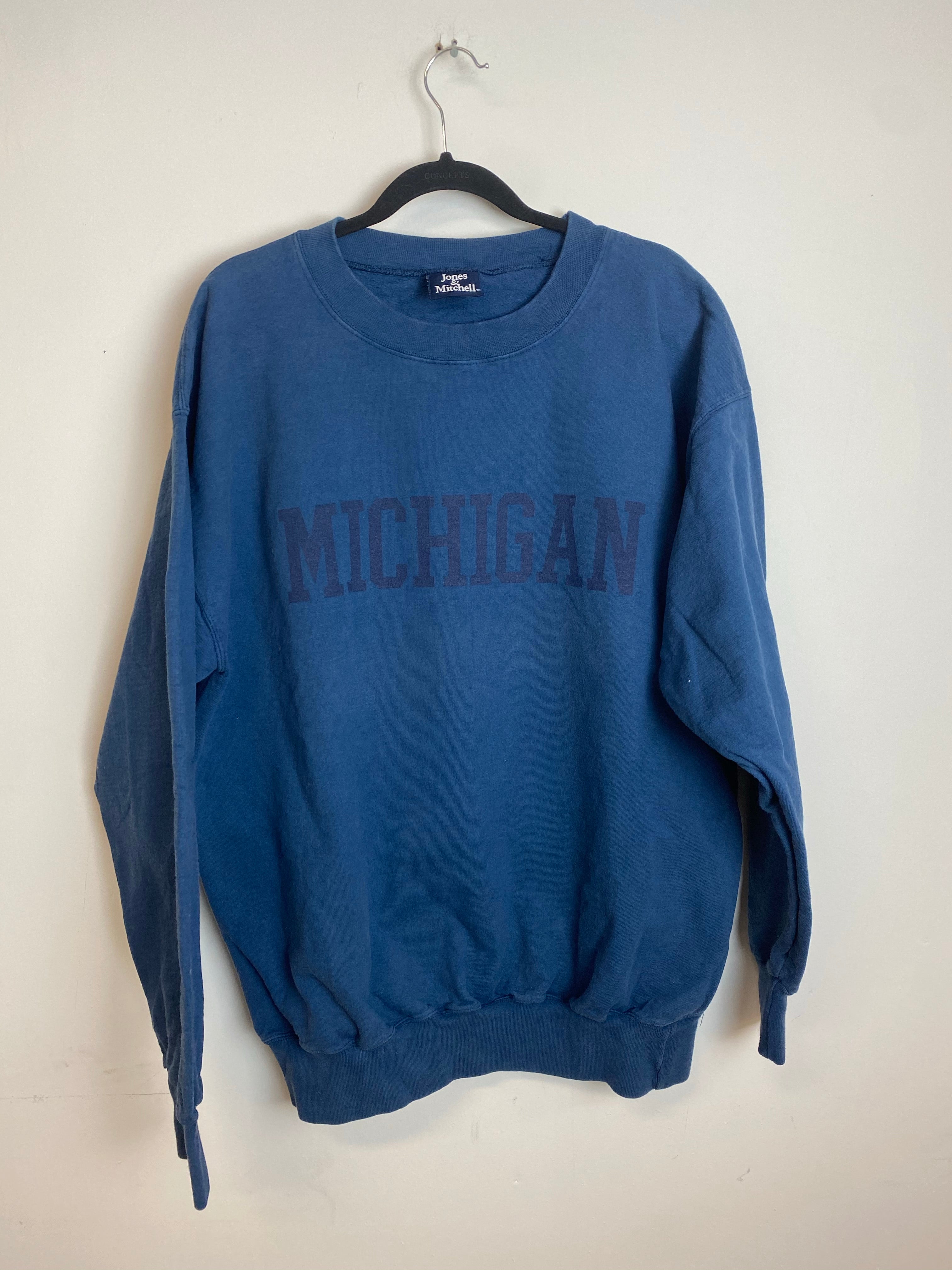 Vintage Heavy Weight Indigo Michigan Crewneck - XL