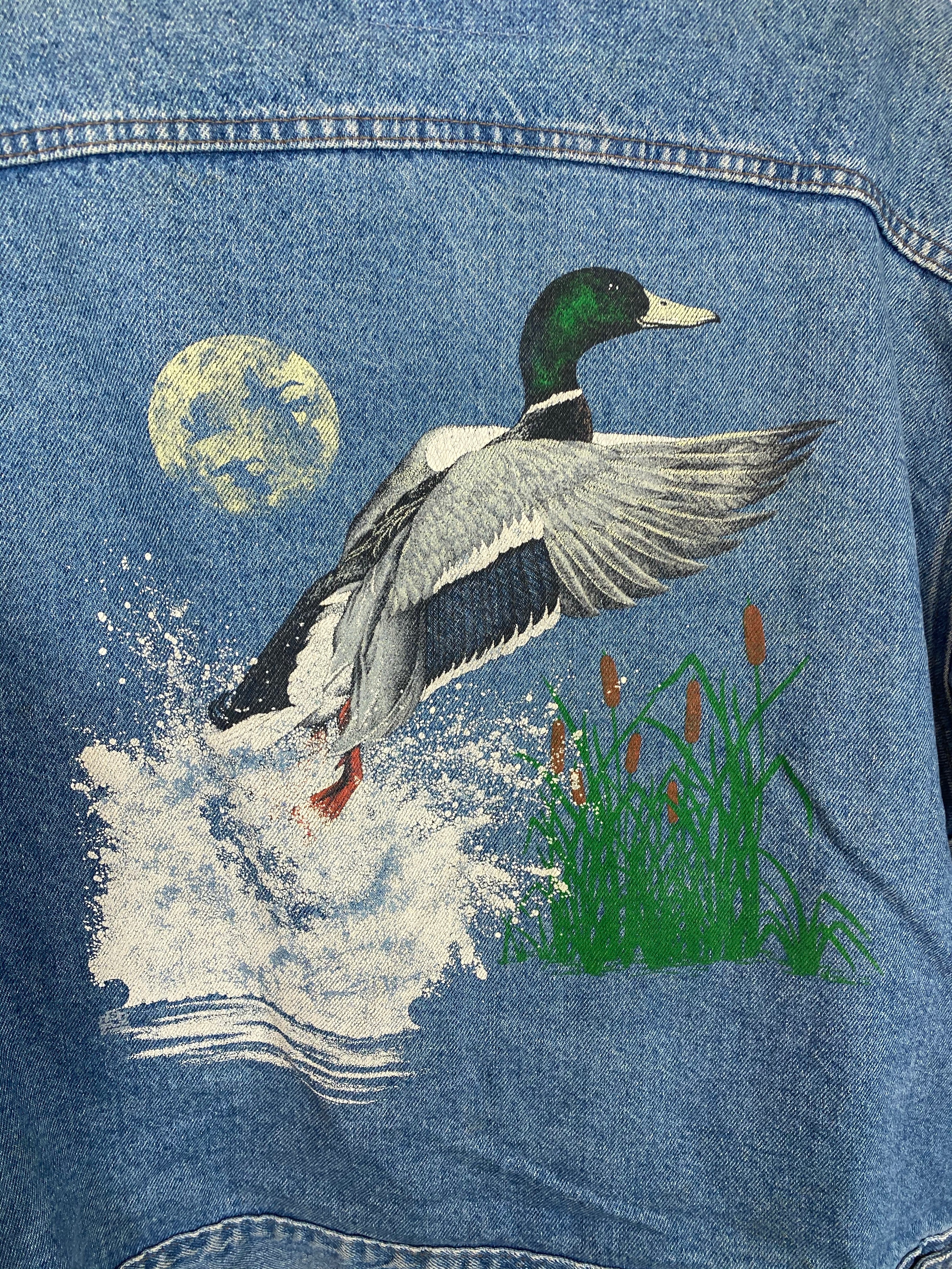 90s Loon printed denim jacket - L