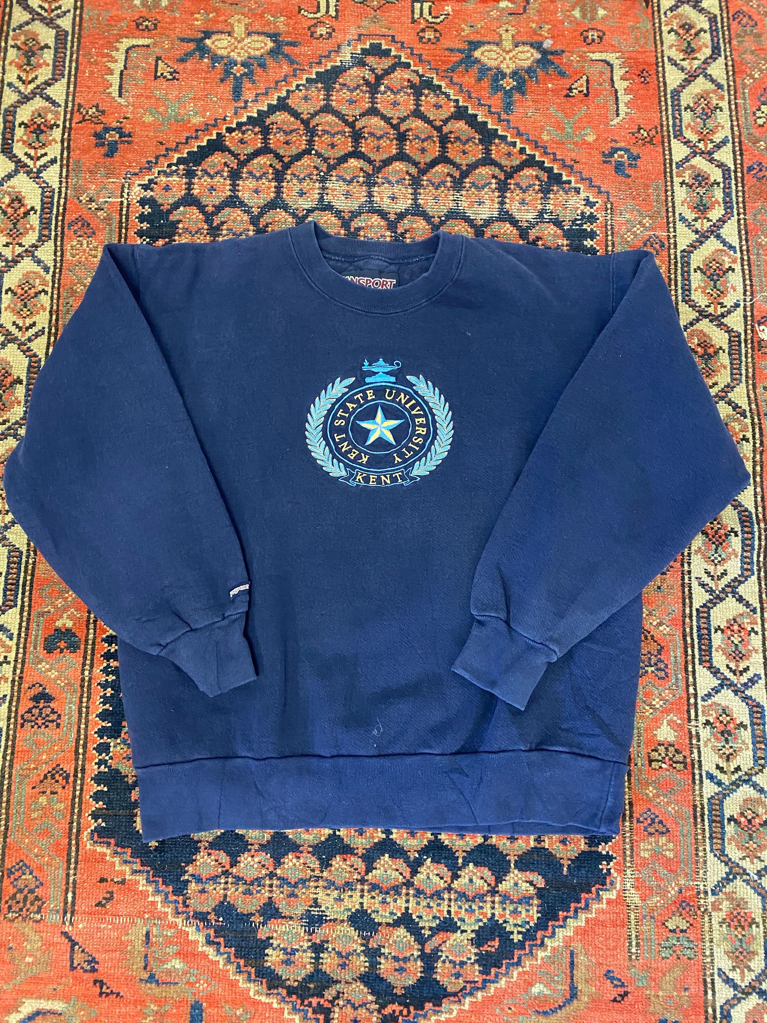 90s Embroidered Kent State University Crewneck - M