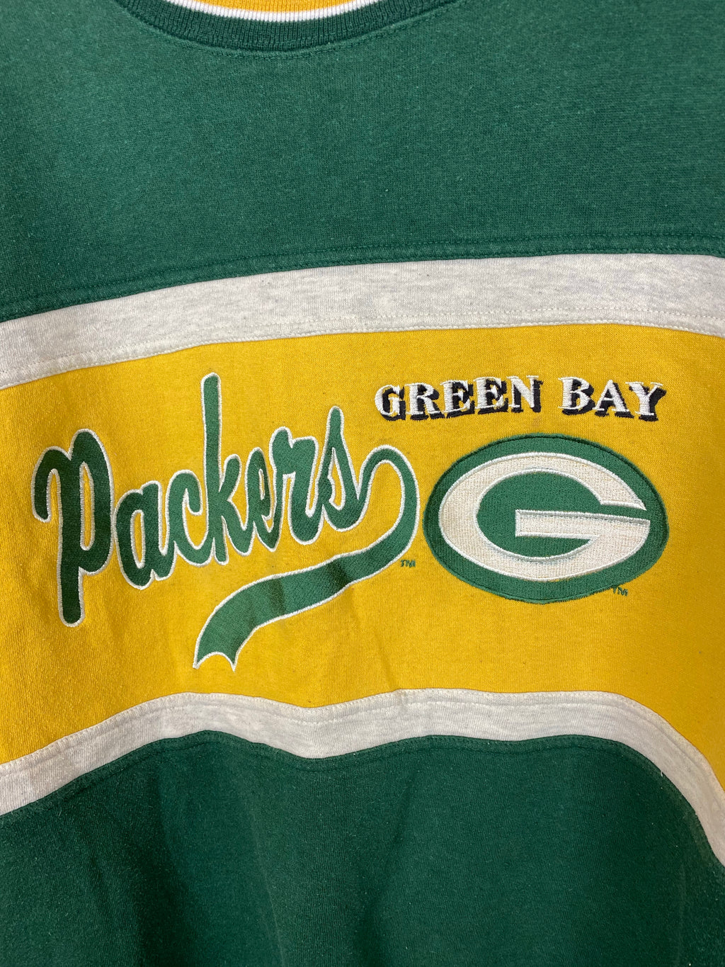 90s colour-blocked Green Bay Packers crewneck - M