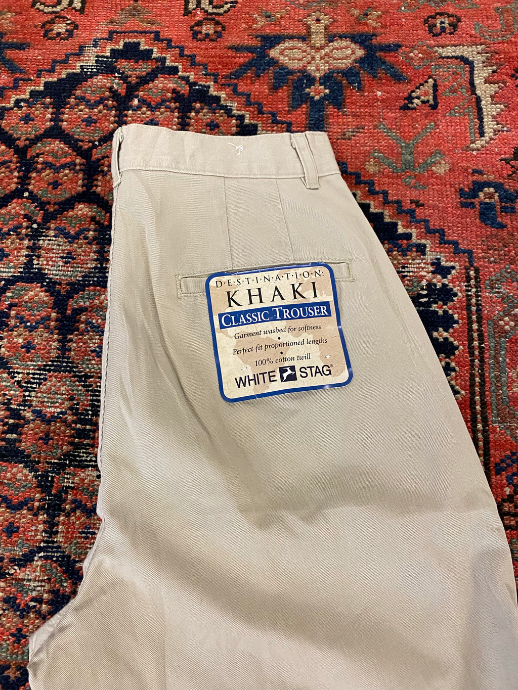 Vintage High Waisted Khaki Trousers - 26in