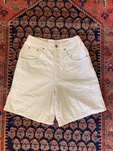 90s High Waisted Creme Calvin Klein Denim Shorts - 25in