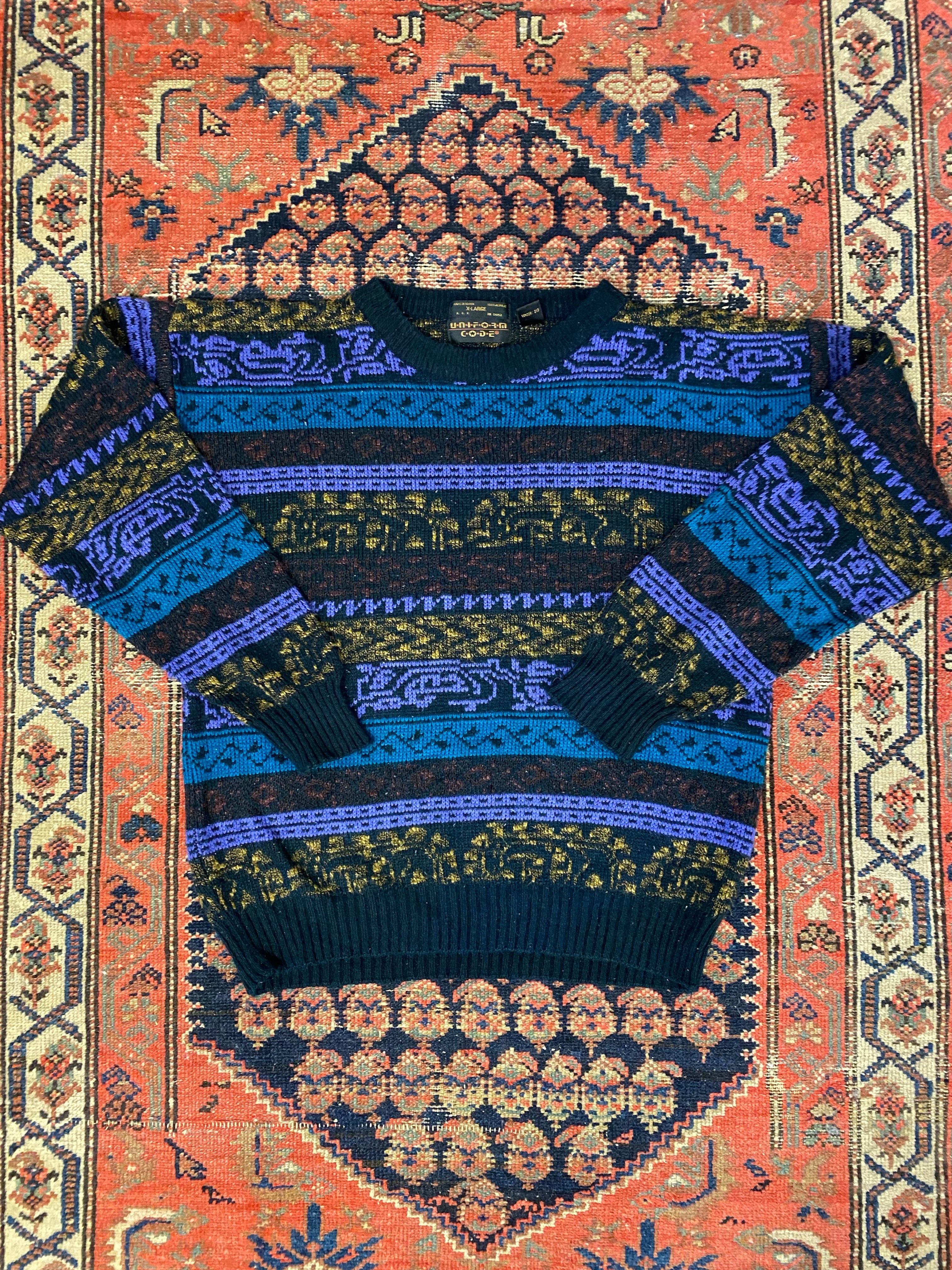 Vintage Multicoloured Knit Sweater - L