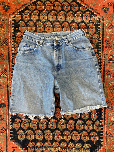 Vintage High Waisted Frayed Levis Denim Shorts - 28in