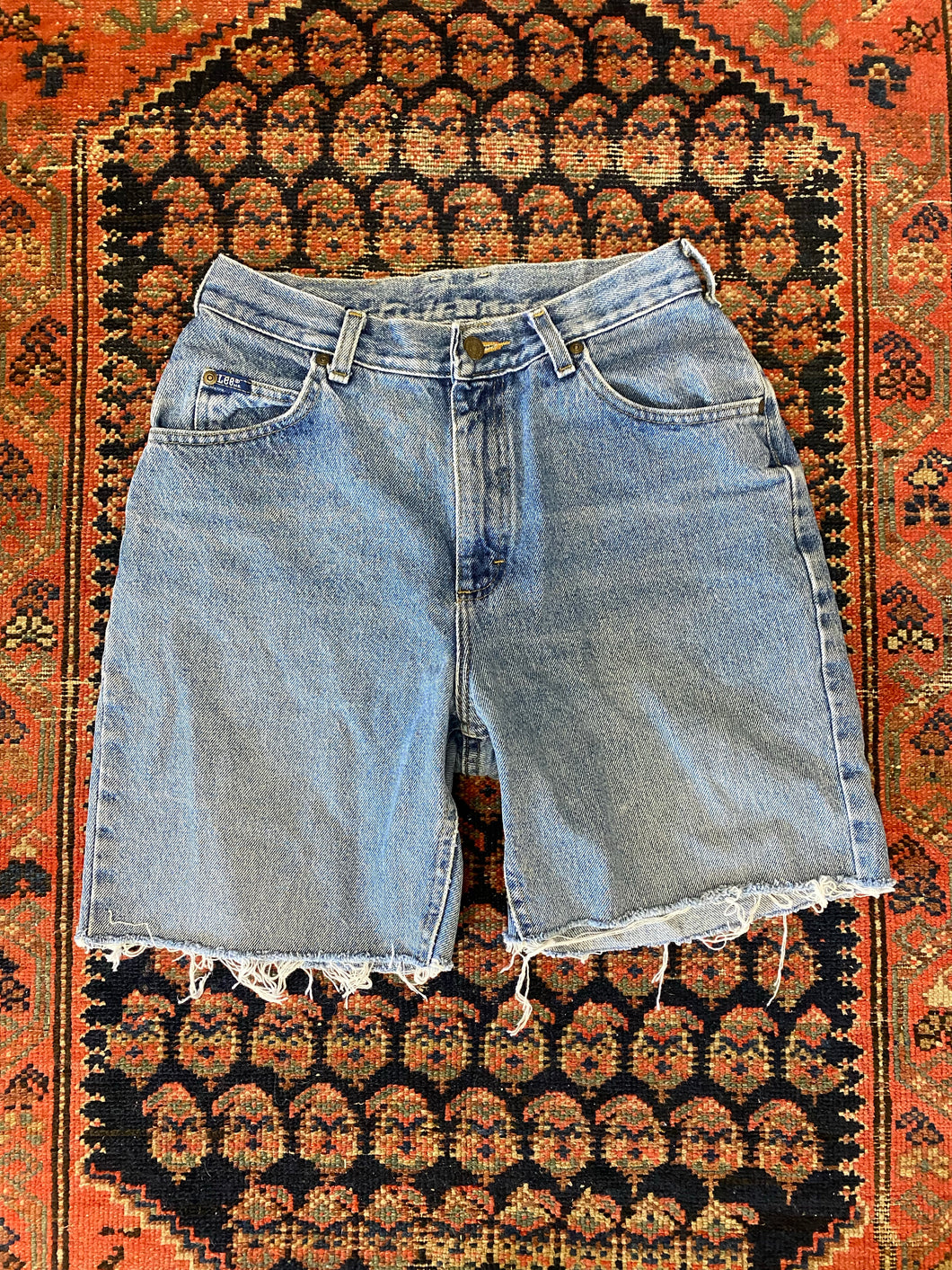 Vintage High Waisted Frayed Levis Denim Shorts - 28in