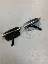 Load image into Gallery viewer, Black tinted gold metal framed sunglasses