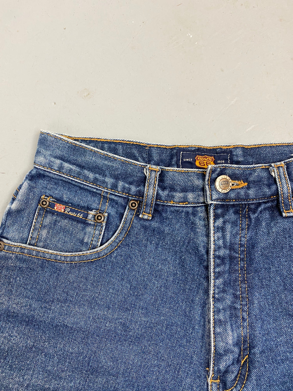 90s Route 66 high waisted denim shorts