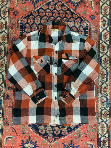 80s Plaid Button Up Jacket - L