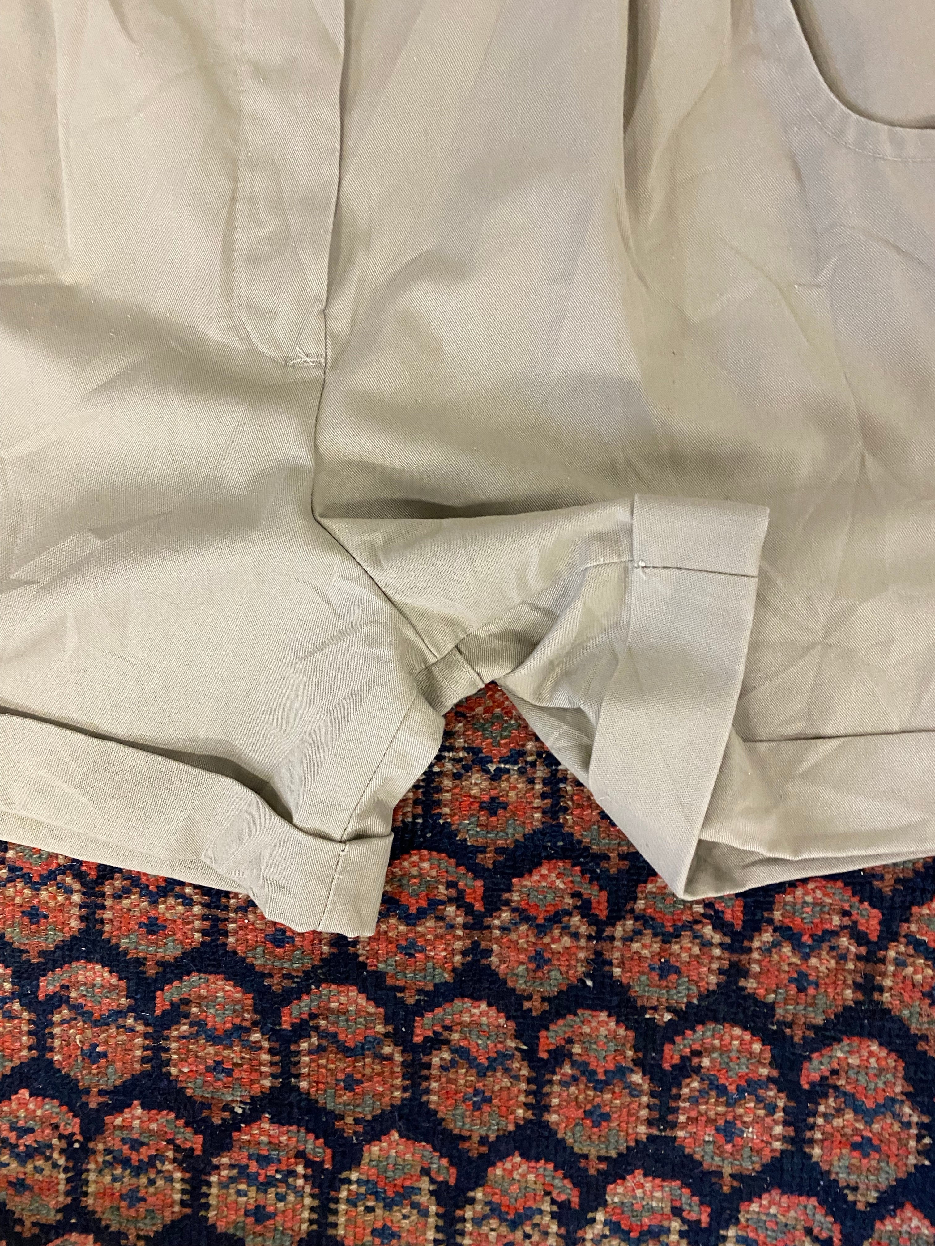 Vintage High Waisted Cuffed Khaki Shorts - 26in